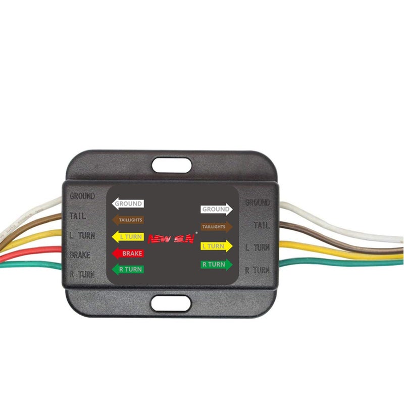 NEW SUNÂ® 3-Way to 2-Way Trailer Tail Light Converter - 100% Copper, 5-Wire to 4-Pin Flat Harness, Waterproof, Easy Install for Trucks, Towing Vehicles, Non-Powered Easy Installation - Image 3